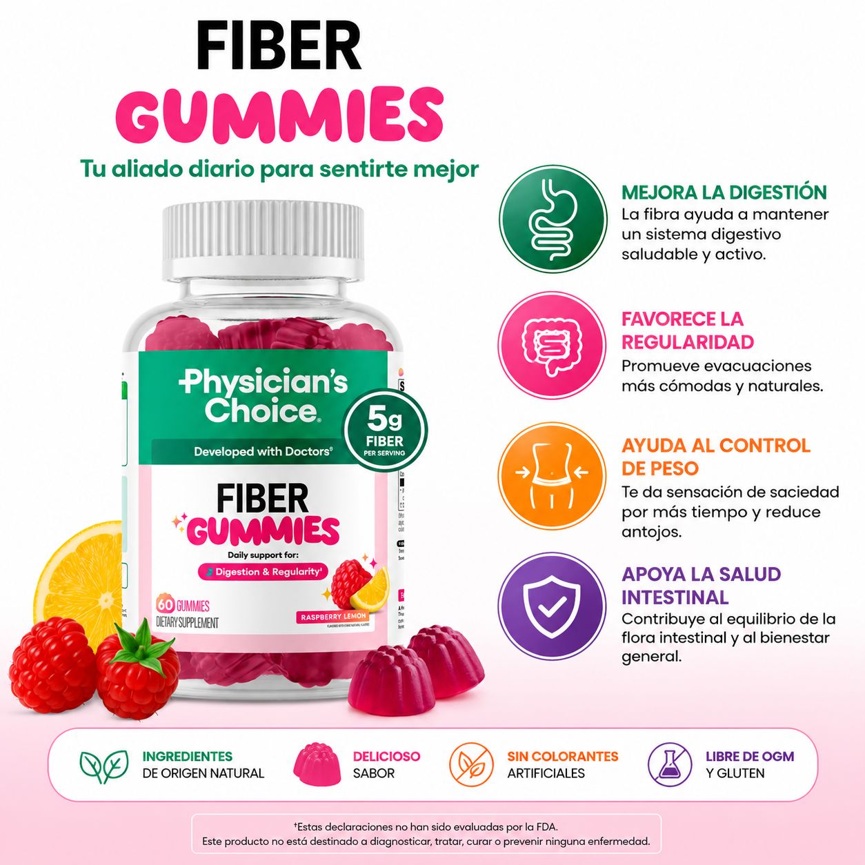 GOMAS FIBER GUMMIES 🚀🍓 Dile adiós a la pesadez después de comer 💥😌